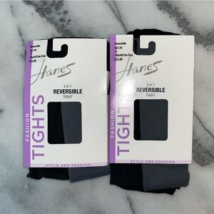 Hanes Reversible Tights in Black and Gray